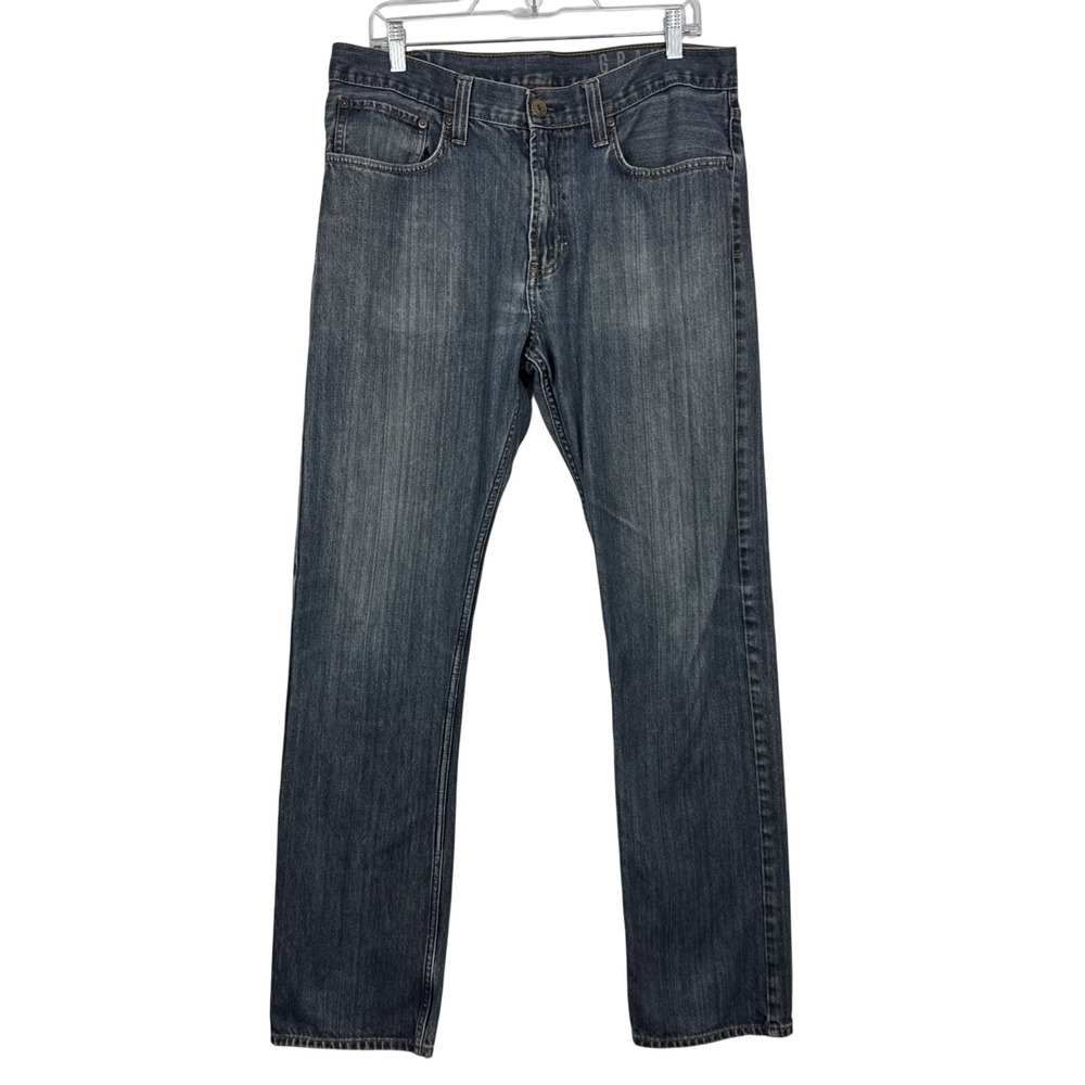 Bullhead Jeans Mens 34x34 Dark Wash Denim Straight Leg Gravels Faded 100% Cotton
